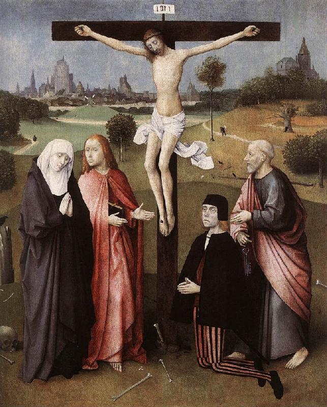 BOSCH, Hieronymus Crucifixion with a Donor  hgkl Norge oil painting art